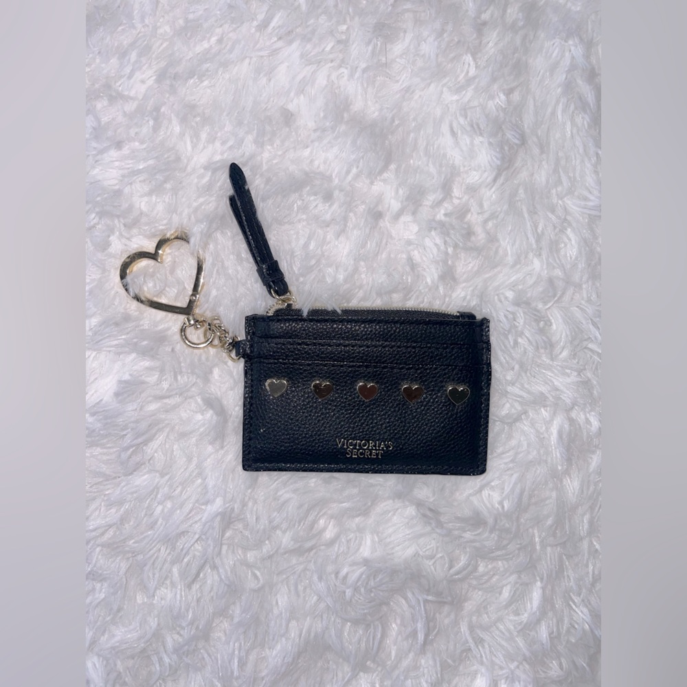 The Victoria Card Case Keychain - Black/Gold